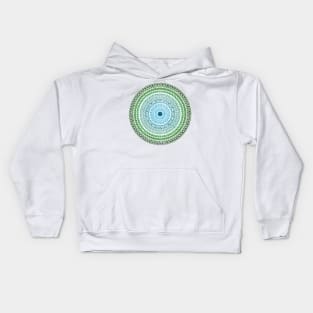 Peacock colored mandala. Kids Hoodie